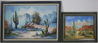 2 WESTERN LANDSCAPE PAINTINGS SIGNED