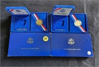 TWO 1986 GOLD LIBERTY $5 PROOF/UNCIRCULATED COINS