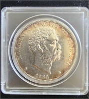 1883 HAWAII COINS: DOLLAR, 2 HALVES, 3 QUARTERS, 4