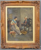 LUCA SACCO (1858-1912) SALON PAINTING SIGNED