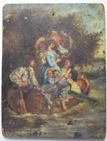 ANTIQUE OLD MASTER PAINTING ON WOOD PANEL