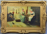 L.F. BEALES SIGNED GENRE PAINTING