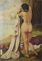 AUSTRIAN SCHOOL NUDE PAINTING SIGNED