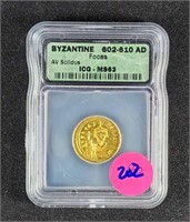 602-610 AD BYZANTINE AV GOLD SOLIDUS MS63 ICG