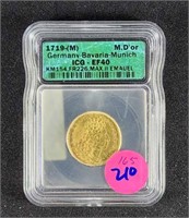 1719 (M) GERMANY-BAVARIA-MUNICH GOLD COIN EF40 ICG