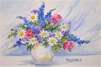 FLORAL STILL LIFE PAINTING SIGNED