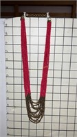 Handmade Himalayan red bead necklace