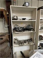 Shelf of miscellaneous motorcycle parts