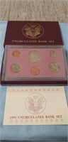 1993 Uncirculated Bank Coin Set