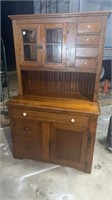 Early Beadboard & Pine Step Back Kitchen Cabinet