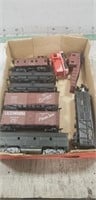 (9) Assorted HO Scale Train Cars (Some Missing