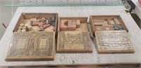 (3) Vintage Boxes Of Stone Anchor Building Blocks