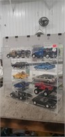 10 Car Display Case w/ (10) Assorted Cars &