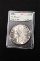 MS 66 Graded 1884 Morgan Silver Dollar
