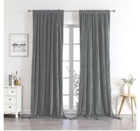 NEW-$56 Grey Velvet Curtains 90 inch Length