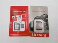 2 SD Cards 128 GB & 2 TB
