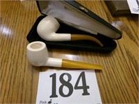 2 MEERSCHAUM PIPES WITH 1 CASE