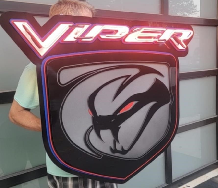 Contemporary Dodge Viper Neon Sign