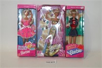 (3) Barbie Dolls In Box