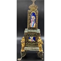 An Antique European Altar Reliquary With Enamel A