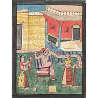 Indian Miniature Bundi School Painting Of The Dre