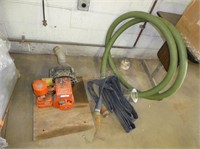 Pump with Briggs motor and hoses - turns over and