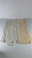 X2 vintage lace dinner cloths