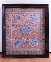 Hand embroidered silk tapestry, professionally