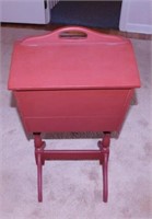 Sewing box cabinet stand, painted red,