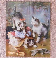1893 Mischievous cat kitten print by Carl Reichert