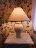 Ceramic table lamp w/ linen shade, 29" tall