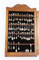 Silverplate & Stainless Souvenir Spoons, Wall Case