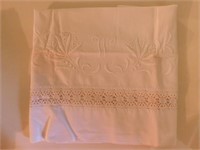 3 hand crocheted & embroidered pillowcases -