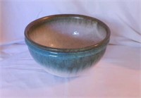 Glazed hand thrown pottery bowl, 8.5" diameter,