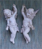 Vintage 2 piece Arnart bisque porcelain cherubs