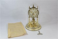 Porcelain Kundo Hand Painted Dome Clock w Key