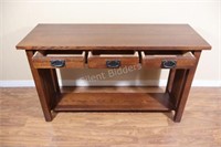 Old World Charm Mission Sofa Table w Drawers