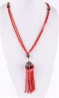 Double Strand Vintage Coral Necklace