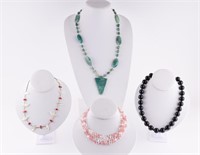 Onyx, Coral, Mother of Pearl & More Necklaces