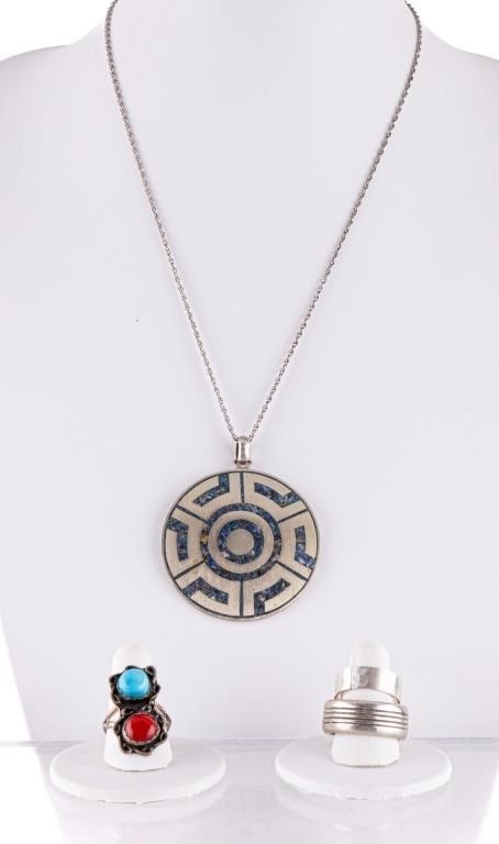 Sterling Taxco Necklace & Rings