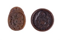 Carved Stone Medallion Pendants