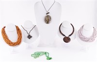 Multi Beaded & Natural Material Necklaces