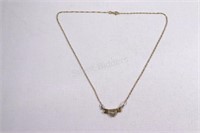 14K Yellow Gold Italy & Diamond Necklace