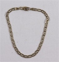 10K Yellow Gold Flat Link Bracelet, Italy