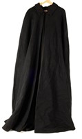 Extra Large Men's Black Wool Cape