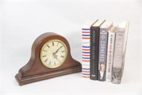 Bombay Company Mantel Clock w Hard Cover Books
