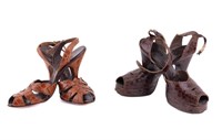 Rad-Koury Peep Toe Leather High Heel Shoes (2)