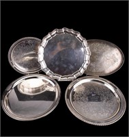 Silver Plated Serving Trays (5)