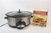 Rival Stainless Crock Pot Slow Cooker w Cook Book