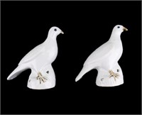Chinese Porcelain Doves 19th C, Pair